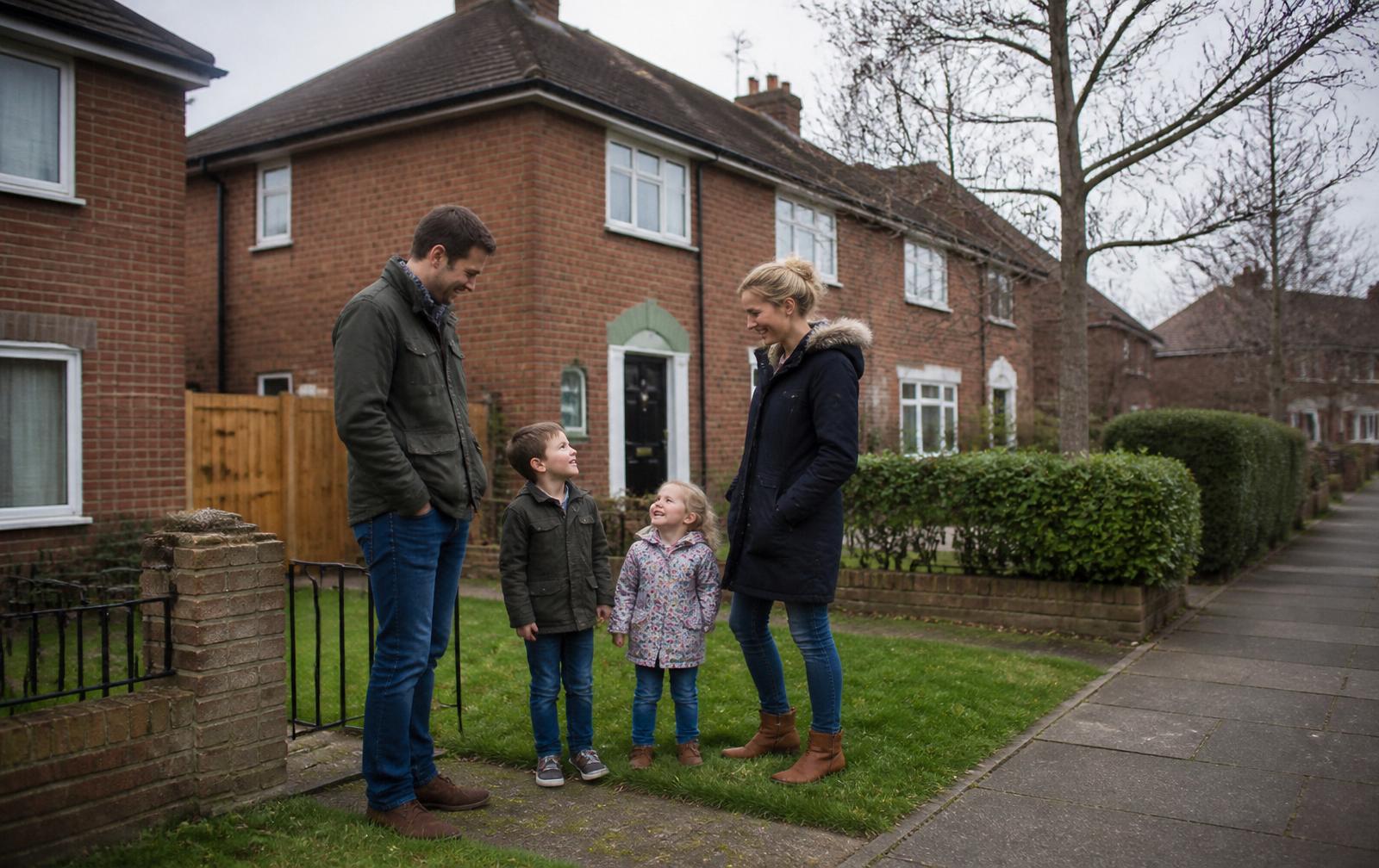 A homeowner shaking hands with their Keller Williams agent outside a sold home